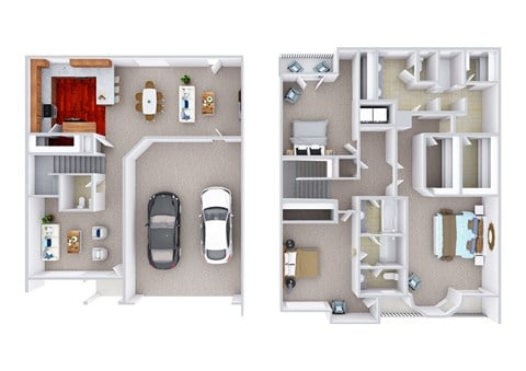 Floor plan for 3 beds, 2.5 baths, 2280 sqft